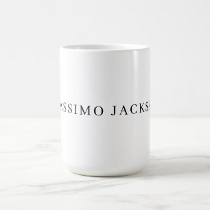 Caneca De Café Nome Próprio Decorativo Chic Simples Preto Branco