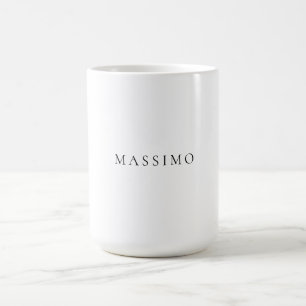 Caneca De Café Nome Próprio Decorativo Chic Simples Preto Branco