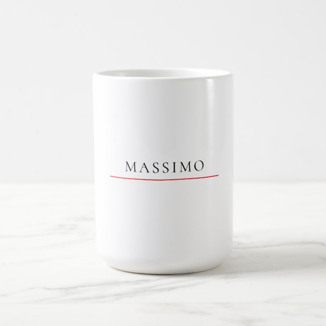 Caneca De Café Nome Próprio Decorativo Chic Simples Preto Branco (Centro)