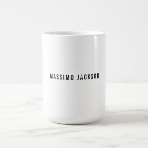 Caneca De Café Nome Próprio Decorativo Chic Simples Preto Branco