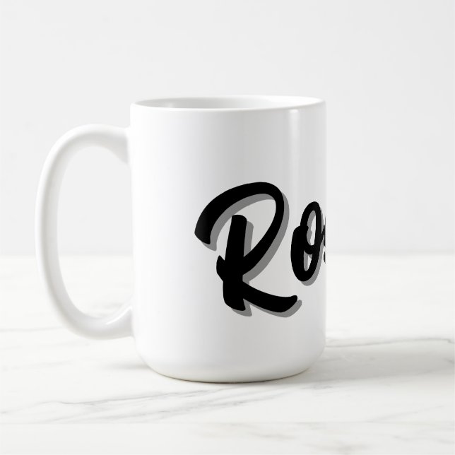 Caneca De Café Nome Robert Preto Com Sombra Projetada, (Esquerda)
