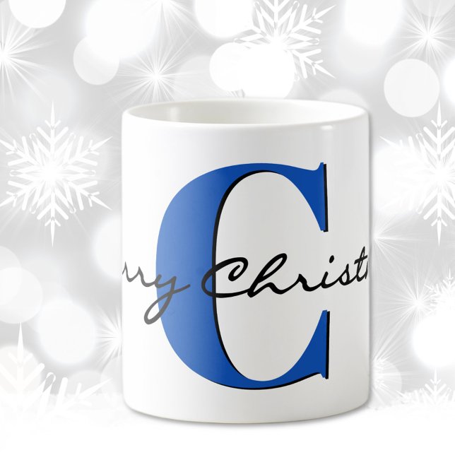 Caneca De Café Nome, setembro Sapphire Blue | Feliz Natal (Criador carregado)