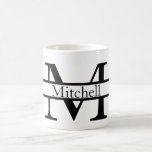 Caneca De Café Nome Simples Monograma Personalizado<br><div class="desc">Nome simples monograma caneca personalizada de Ricaso - altere o texto para atender às suas necessidades</div>