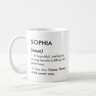 Caneca De Café Nome Sophia, Nome editável, Nome personalizado