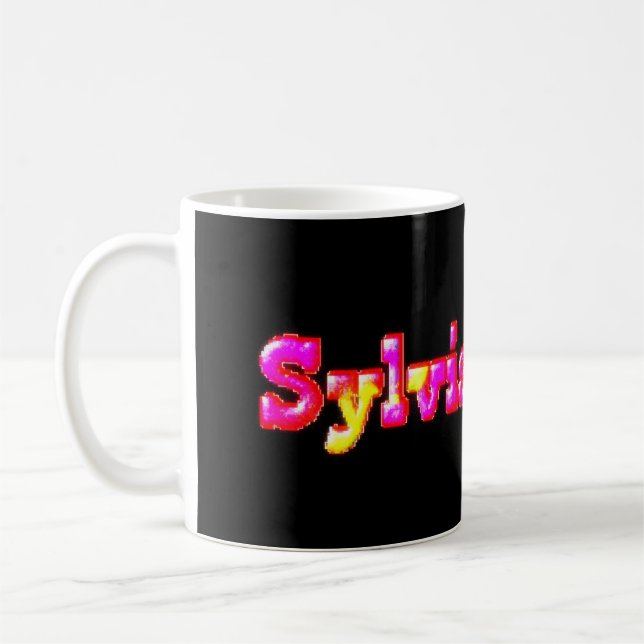 Caneca De Café Nome Sylvia Rosa (Esquerda)