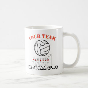 Caneca De Café Nome temático da equipe da bola do Netball