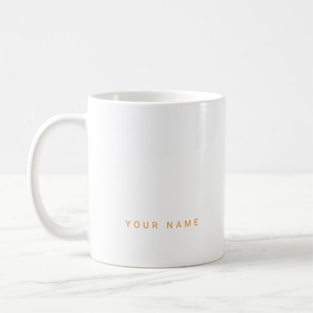 Caneca De Café Nome, texto e foto personalizados modernos minimal (Esquerda)