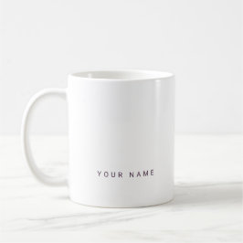 Caneca De Café Nome, texto e foto personalizados modernos minimal