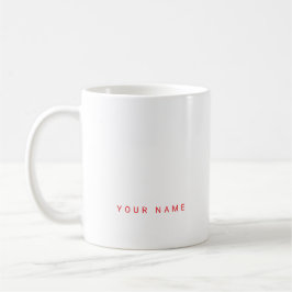 Caneca De Café Nome, texto e foto personalizados modernos minimal