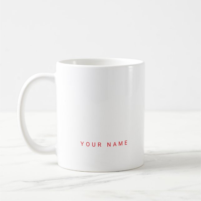 Caneca De Café Nome, texto e foto personalizados modernos minimal (Esquerda)