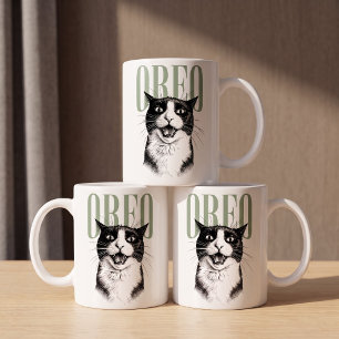 Caneca De Café Nome Tuxaroo Estilo Gravado Vintage Retrato de Ani