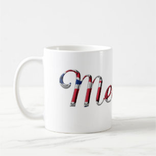 Caneca De Café Nomeie a tipografia de Meghan Union Jack elegante