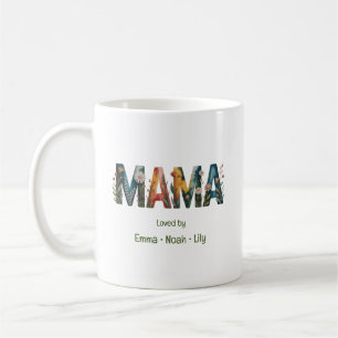 Caneca De Café Nomes de Crianças da Mamãe Personalizados com Letr