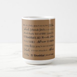 Caneca De Café Nomes de Deus Coffee Mug (Tan)