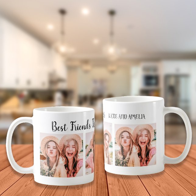 Caneca De Café Nomes de Fotografias dos Melhores Amigos para Semp (Best Friends photo mug. Personalize with photos of you and your best friend.)