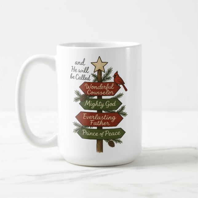 Caneca De Café Nomes de Jesus cristão no Natal (Esquerda)