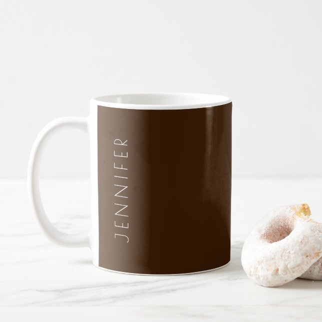 Caneca De Café Nomes de Texto Simples de Modelo do Elegante Moder (Com Donut)
