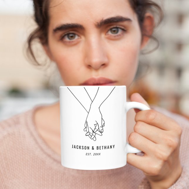 Caneca De Café Nomes e Ano de Estabelecimento do Casal (Criador carregado)