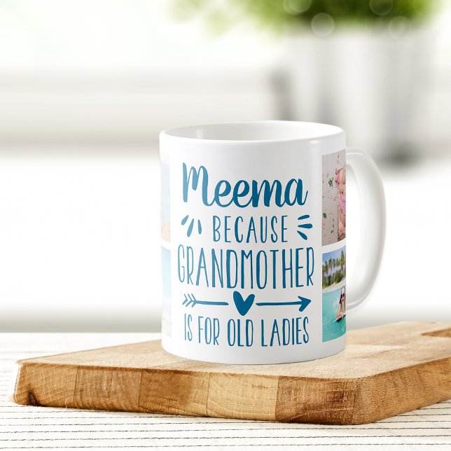 Caneca De Café Nomes e Colagem de Fotografias de Meema Engraçado (Criador carregado)
