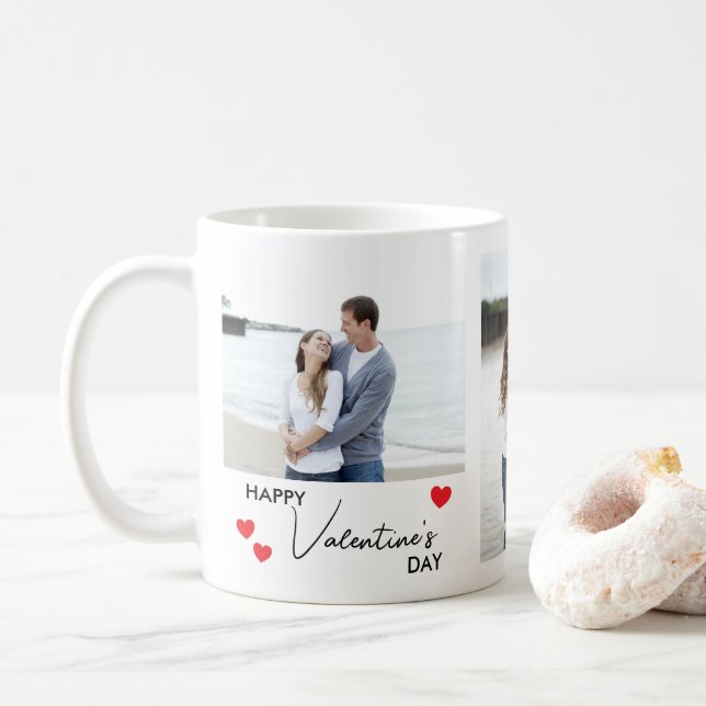 Caneca De Café Nomes Personalizados de Colagem de Fotografias do  (Com Donut)