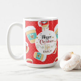 Caneca De Café Nomes personalizados de presentes de Natal