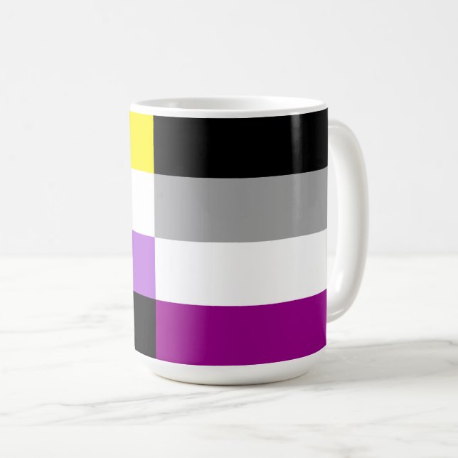 Caneca De Café Nonbinary Asexual Dual Pride Flag (Frente Esquerda)