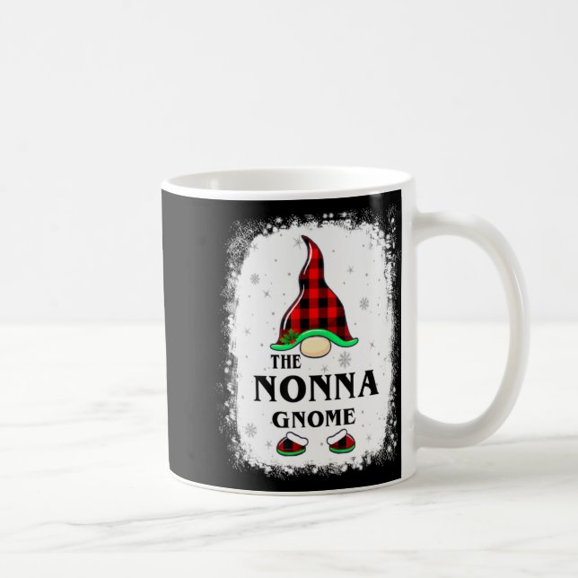 Caneca De Café Nonna Gnome Buffalo Plaid Matching Family Xmas Paj (Direita)