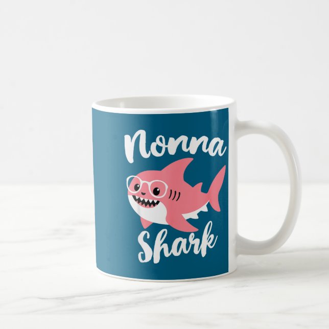 Caneca De Café Nonna Shark Mother's Day Grandma Funny  (Direita)