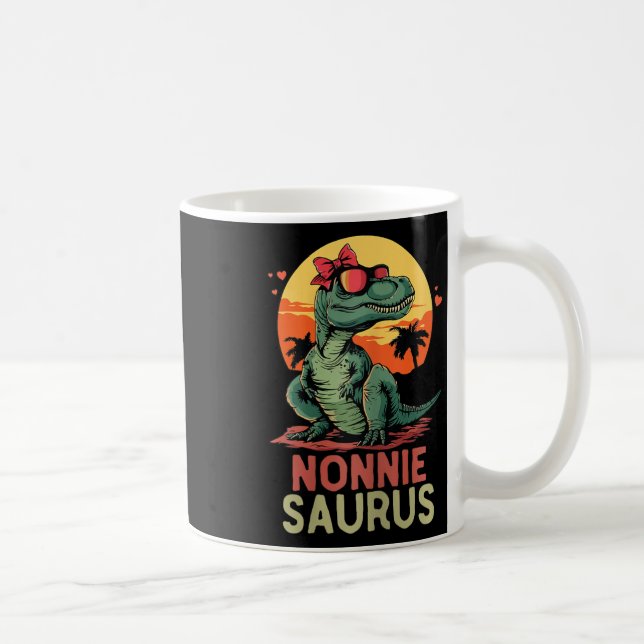 Caneca De Café Nonniesaurus Dino Dinosaur Nonnie saurus T-rex Div (Direita)
