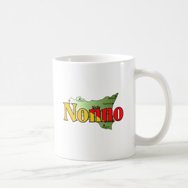 Caneca De Café Nonno com o mapa de Sicília (Direita)