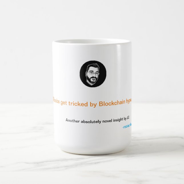 Caneca De Café Noobs são enganados por Blockchain hype (Centro)
