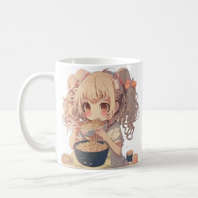 Caneca De Café Noodles de Ramen de Animação Personalizados (Esquerda)