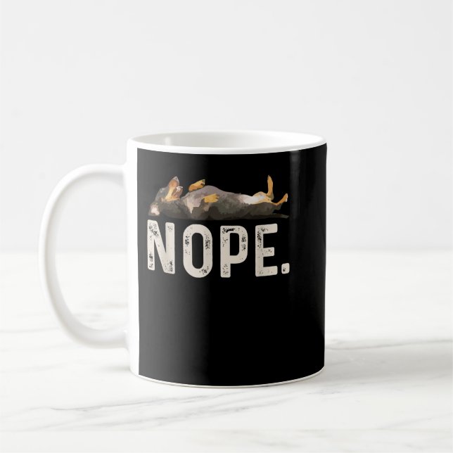Caneca De Café Nope Dachshund T-Shirt preguiçoso (Esquerda)
