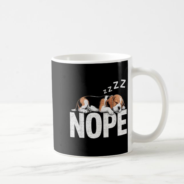 Caneca De Café Nope Lazy Beagle  (Direita)