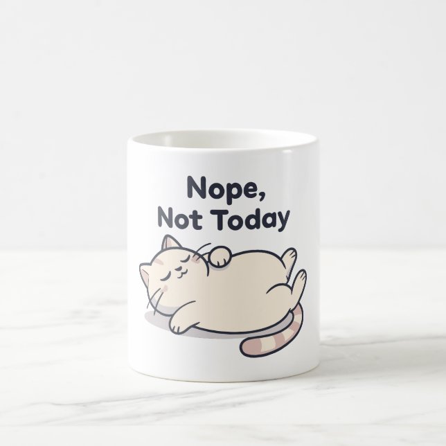 Caneca De Café Nope Not Today Lazy Cat Funny Coffee Mug – Gift (Centro)