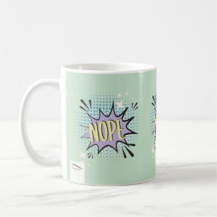 Caneca De Café Nope Quic Speech Bubble Memória Engraçada Primav