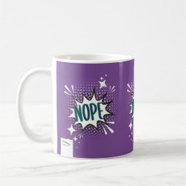 Caneca De Café Nope Quic Speech Bubble Memória Violeta Engraçada