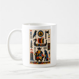 Caneca De Café Nordic Legends – Geometric Art Mug