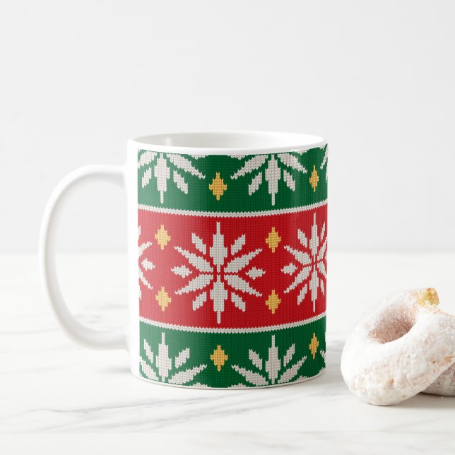 Caneca De Café Nordic Noel Tricô (Com Donut)