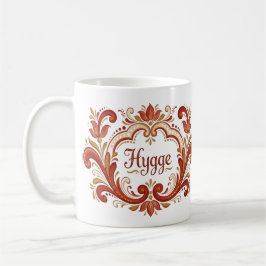 Caneca De Café  Nordic Rosemaling Mug, “Hygge” Scandinavian Coz