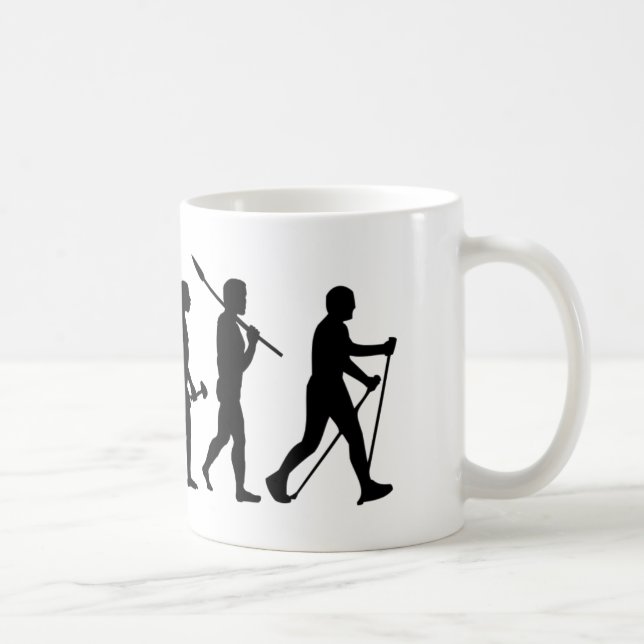 Caneca De Café Nordic Walking Evolutionstheorie des Gehens (Direita)