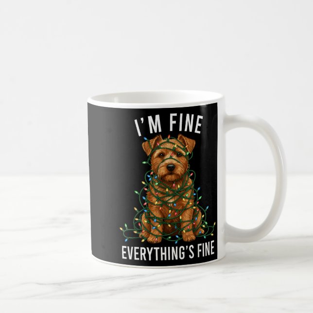 Caneca De Café Norfolk Terrier Christmas I'm Fine Everything Is F (Direita)