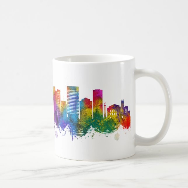 Caneca De Café Norfolk Virginia Skyline (Direita)