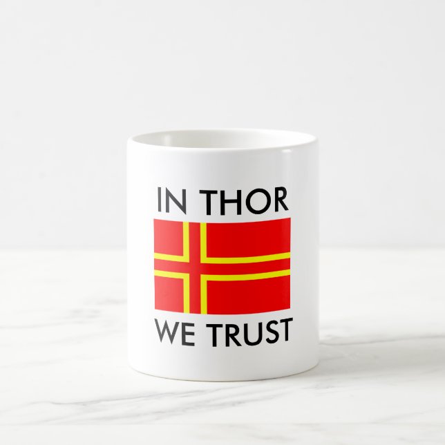 Caneca De Café norman bandeira santo olaf, dentro Thor We Trust (Centro)