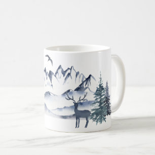 Caneca De Café Noroeste do Pacífico Montanhas Rochosas e Veados