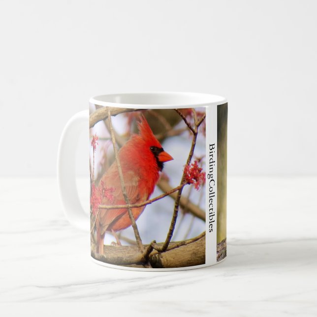 Caneca De Café Norte Cardinal Mug II por BirdingCollectibles (Frente Esquerda)