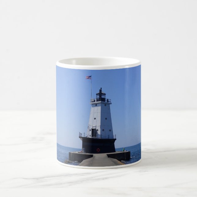 Caneca De Café North Pierhead Lighthouse, Ludington, MI (Centro)