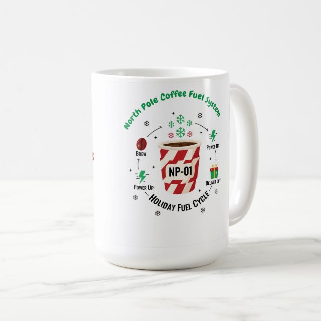 Caneca De Café “North Pole Coffee Fuel System – Funny Christmas M (Frente Esquerda)