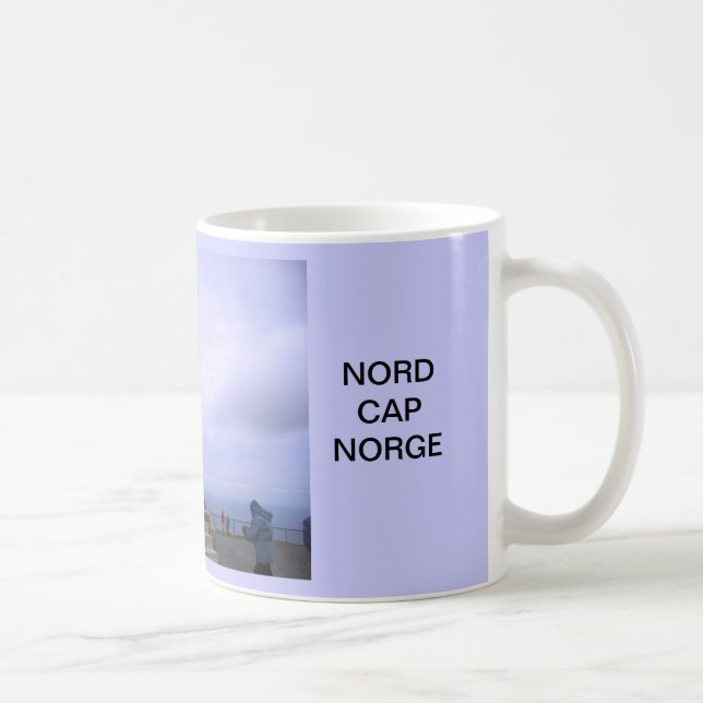 Caneca De Café Noruega, cabo norte, símbolo do globo (Direita)