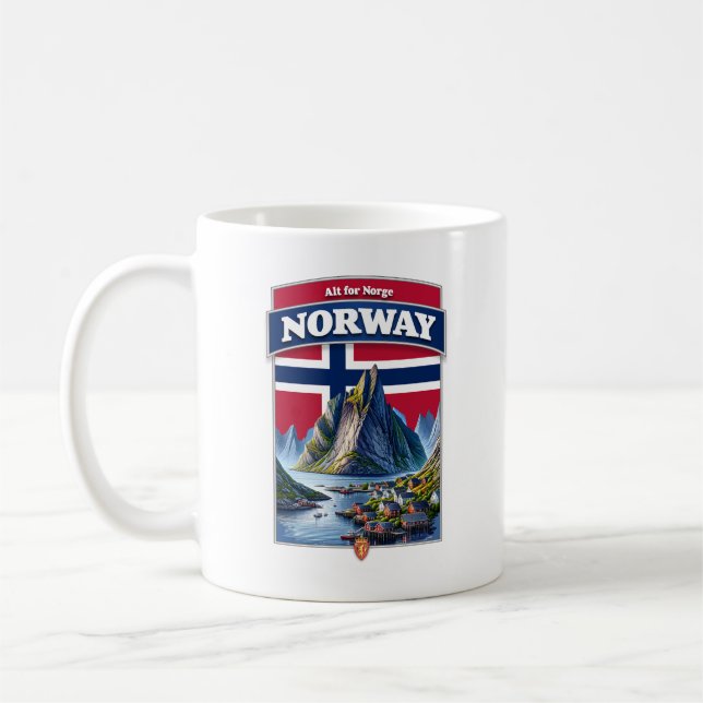 Caneca De Café Noruega Escandinávia Europa (Esquerda)
